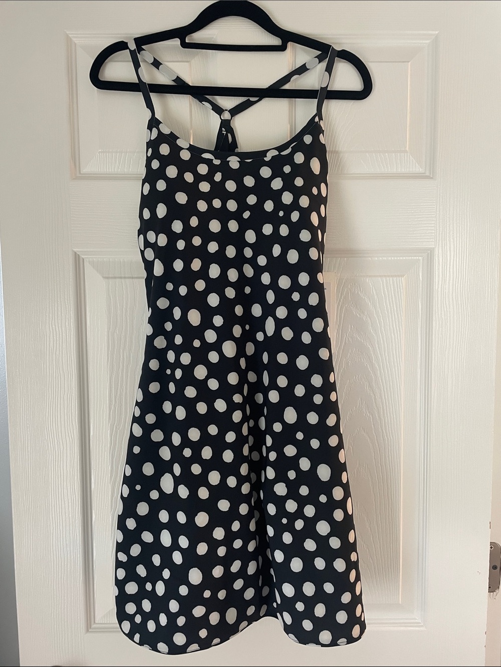 Outdoor Voices Black and White Polka Dot Exercise Dress